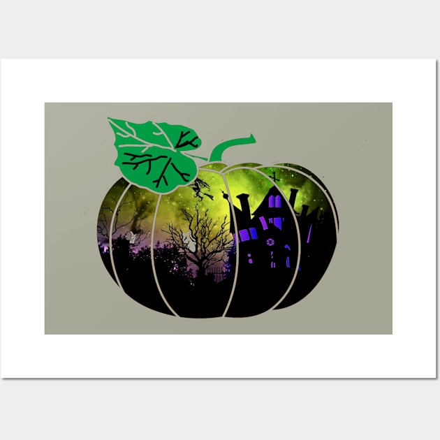 Haunted House Pumpking Wall Art by Things2followuhome